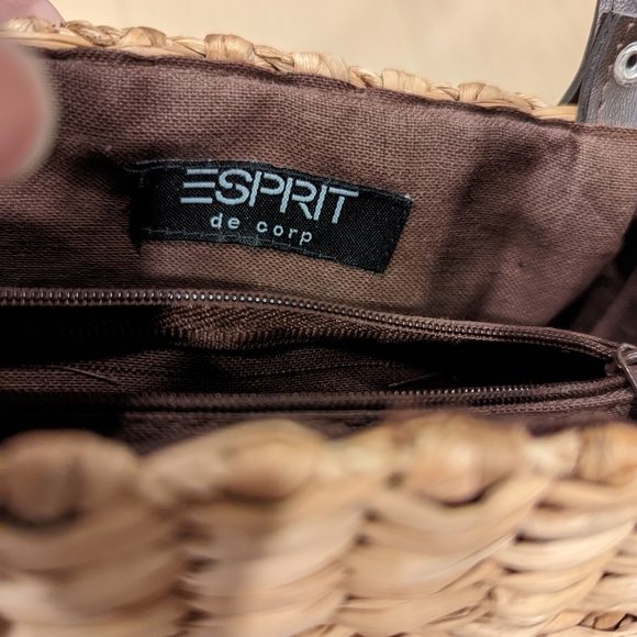 Esprit Woven Mini Straw Bag with Brown Handles - Picture 12 of 12